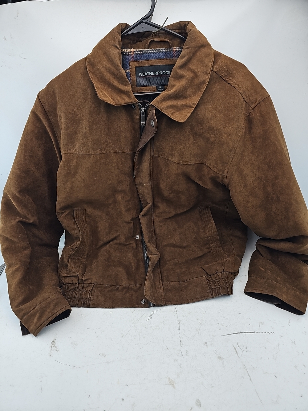 Weatherproof Brown Suede Bomber Jacket